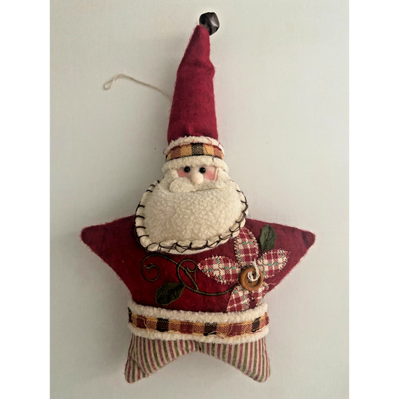Rustic Plush Santa Christmas Collectible Ornaments, Set of 2, 10.5" to 14"H - Picture 2 of 13
